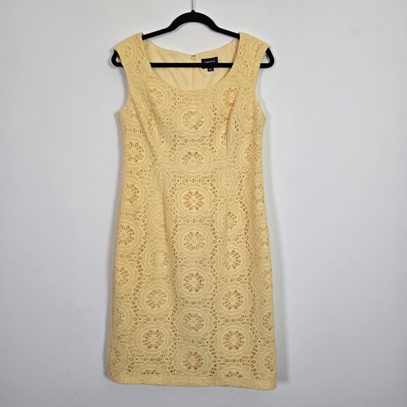 ADRIANNA PAPELL Womens Sleeveless Eyelet Sheath Dress SZ 12 Cocktail Wedding - Picture 1 of 9